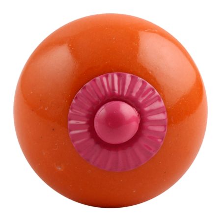 Solid Orange Pink Fitting Ceramic Knob